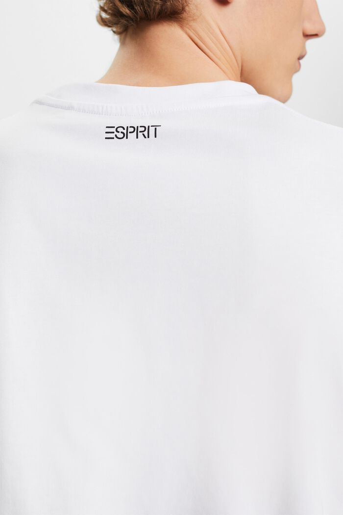 T-shirt con logo e stampa floreale, WHITE, detail image number 4