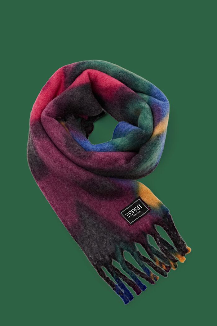 Sciarpa multicolore in maglia spazzolata, BLACK, detail image number 0