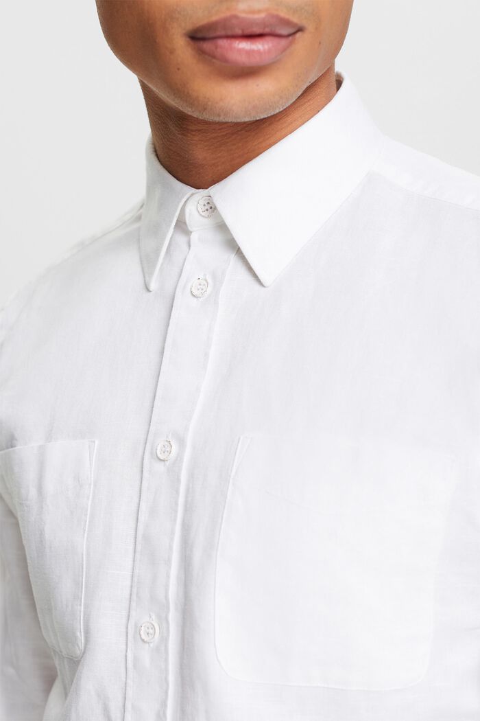 Camicia a maniche lunghe, WHITE, detail image number 3