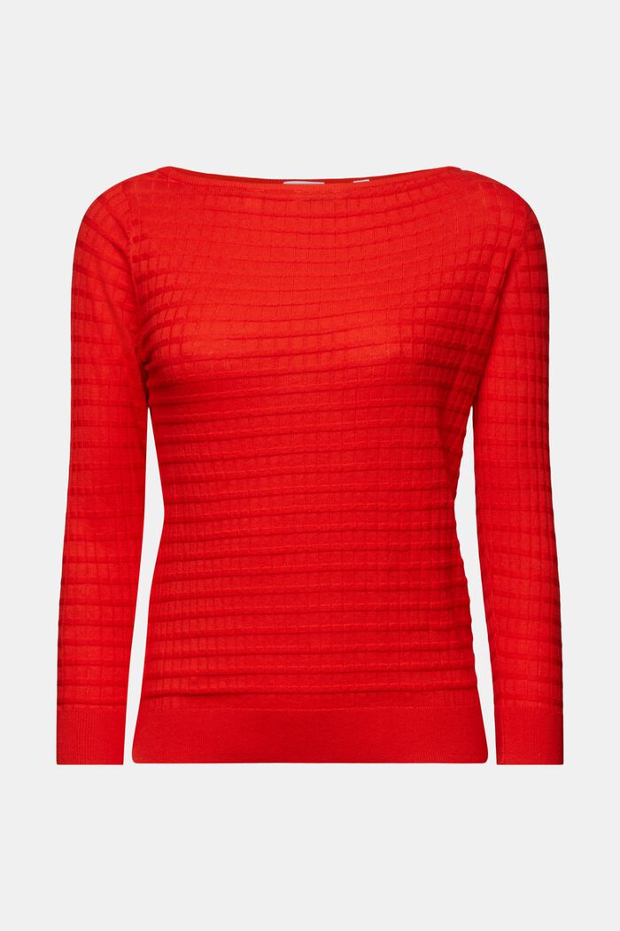 Pullover a maglia strutturata, RED, detail image number 6
