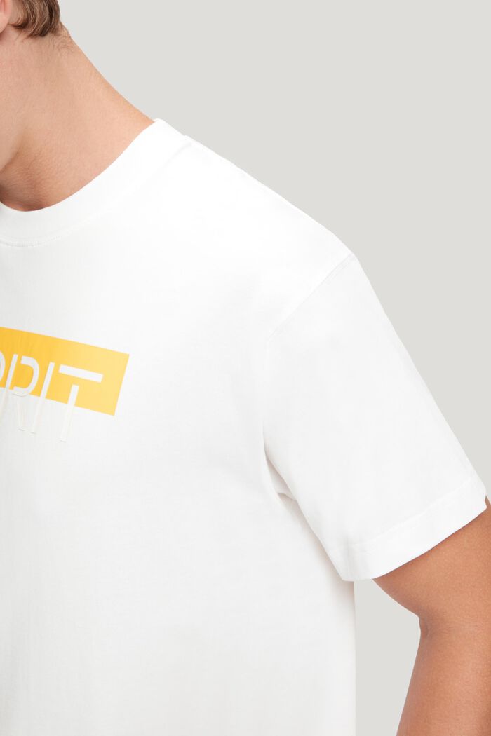 T-shirt con applicazione del logo satinata lucida, WHITE, detail image number 3