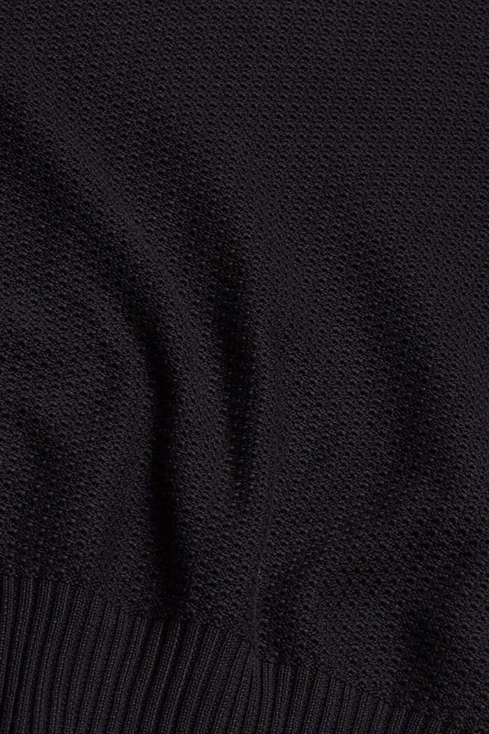 Pullover in maglia strutturata con colletto alto, BLACK, detail image number 4