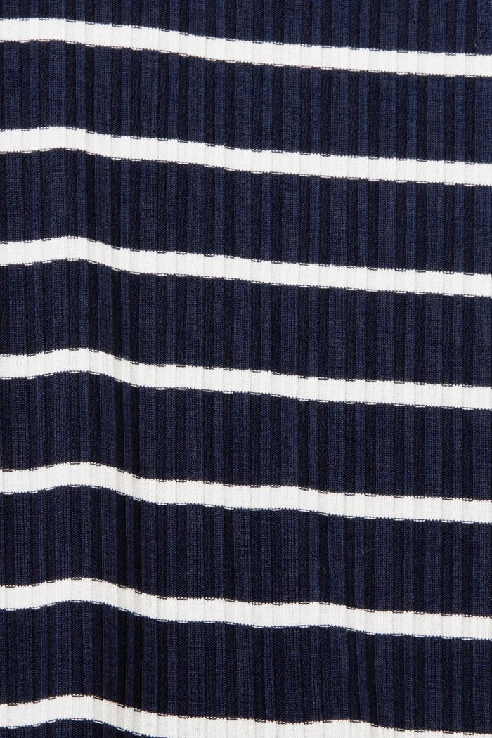 T-shirt a righe in maglia a coste, NAVY, detail image number 4