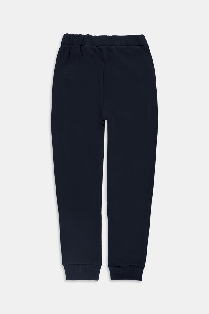 Pantaloni basic in felpa di 100% cotone, NAVY, detail image number 1