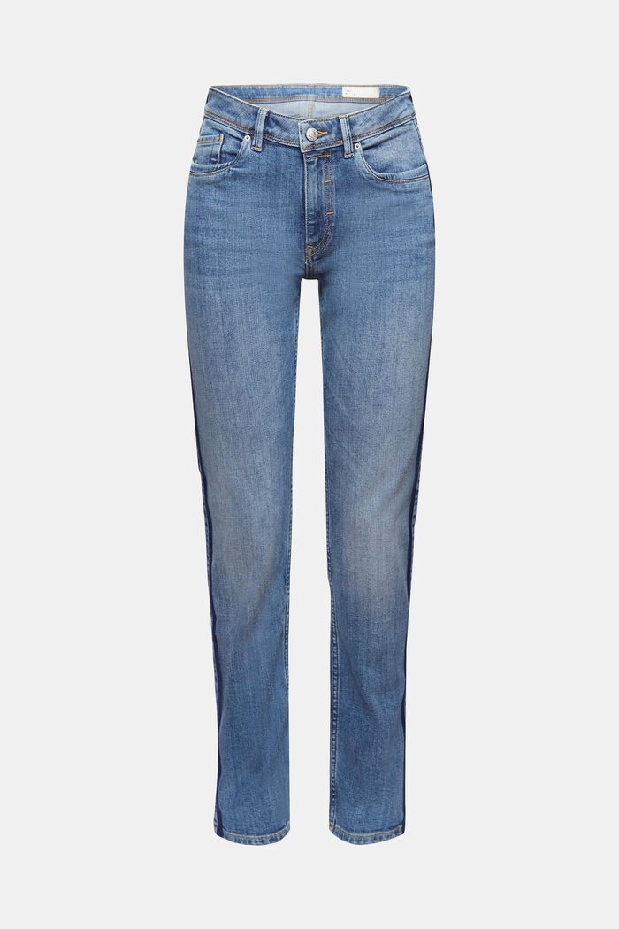 Jeans stretch con righe a contrasto