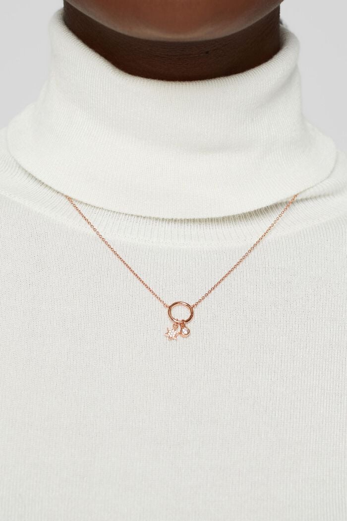 Collana in argento sterling con ciondolo, ROSEGOLD, detail image number 2