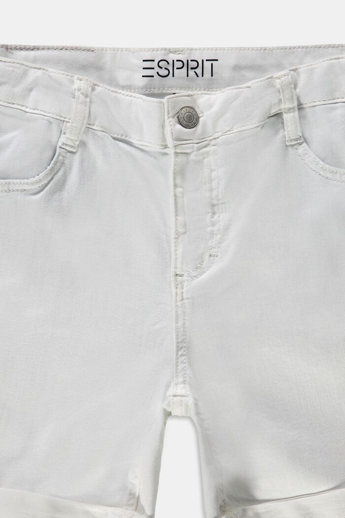 In materiale riciclato: shorts in denim con cintura regolabile, WHITE, detail image number 2