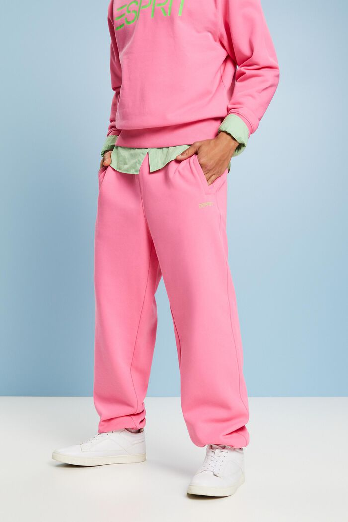 Joggers unisex con logo in pile di cotone, PINK FUCHSIA, detail image number 0
