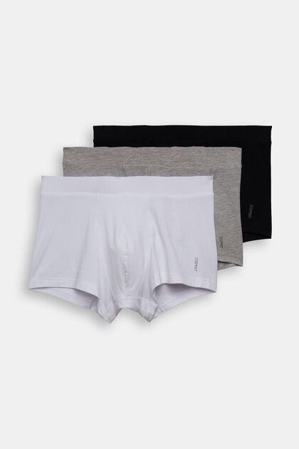 Shorts da uomo corti in misto cotone elasticizzato, confezione multipla, WHITE, overview