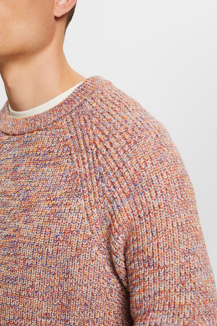 Pullover di cotone in maglia a coste, AMBER YELLOW, detail image number 2