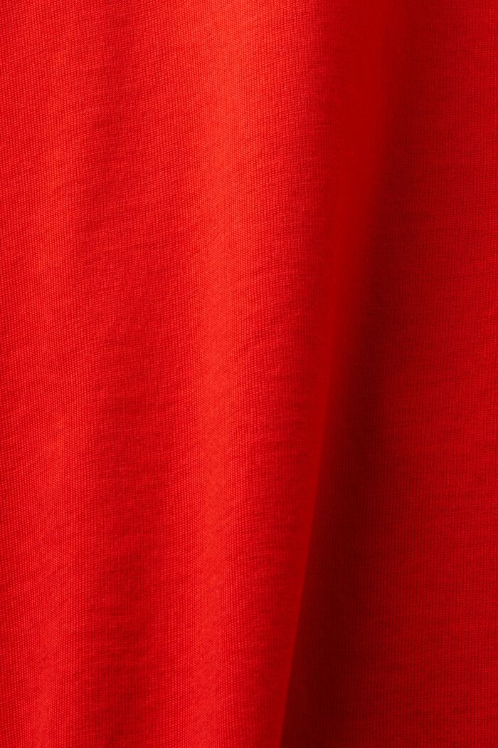 Maglietta in cotone Pima con girocollo, RED, detail image number 4