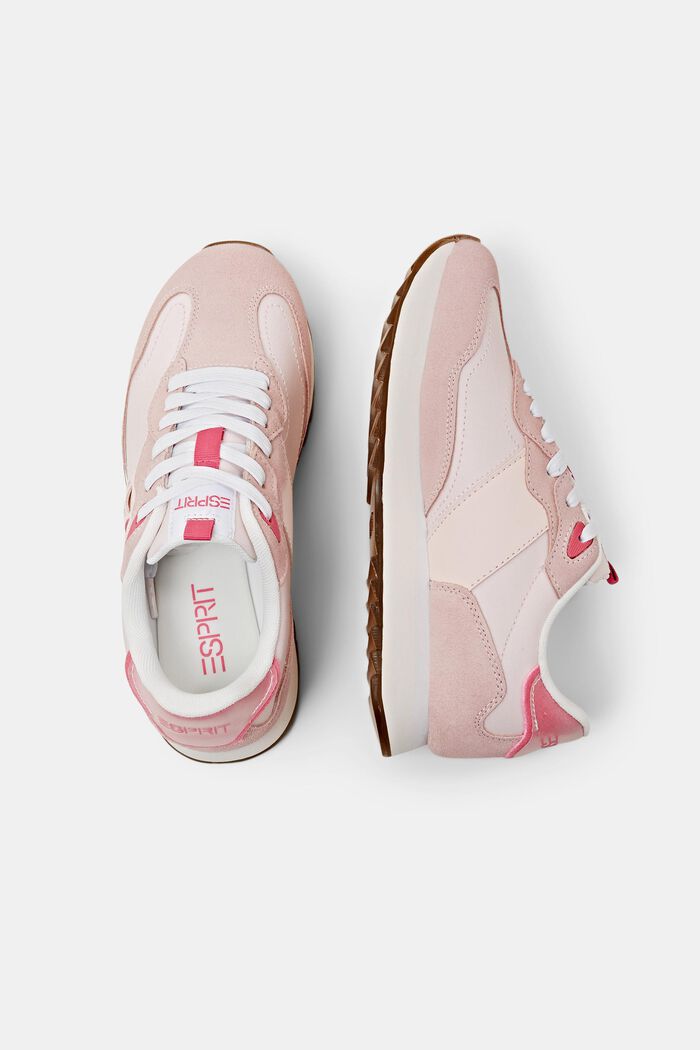 Sneakers in pelle con plateau, PASTEL PINK, detail image number 5
