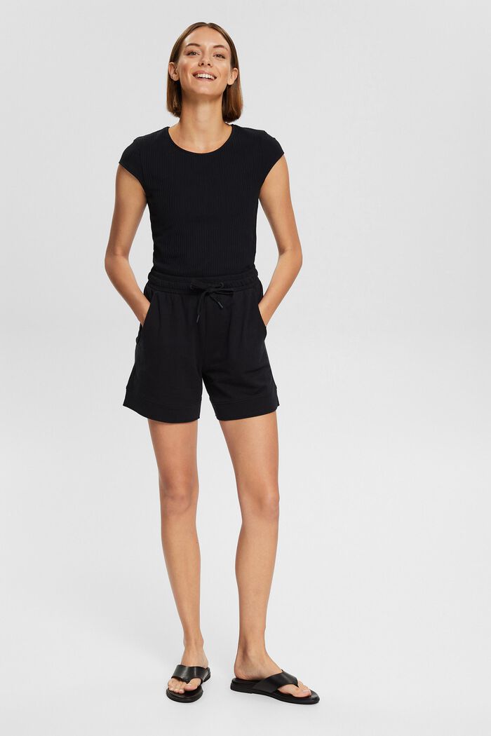 Shorts in felpa, BLACK, detail image number 5