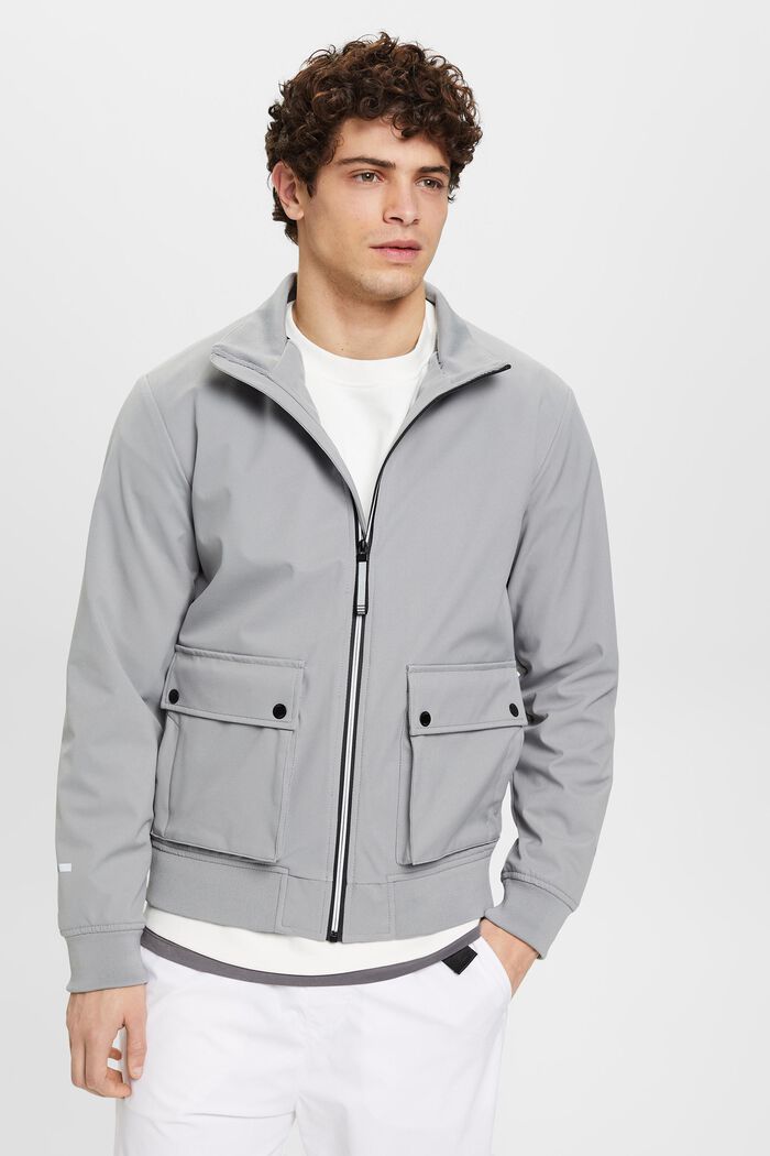 Giacca softshell a spina di pesce, MEDIUM GREY, detail image number 0