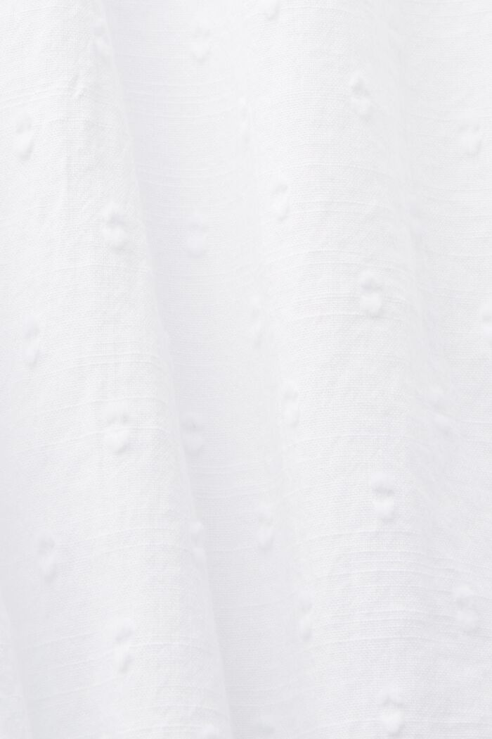 Blusa senza maniche in plumetis, 100% cotone, WHITE, detail image number 5