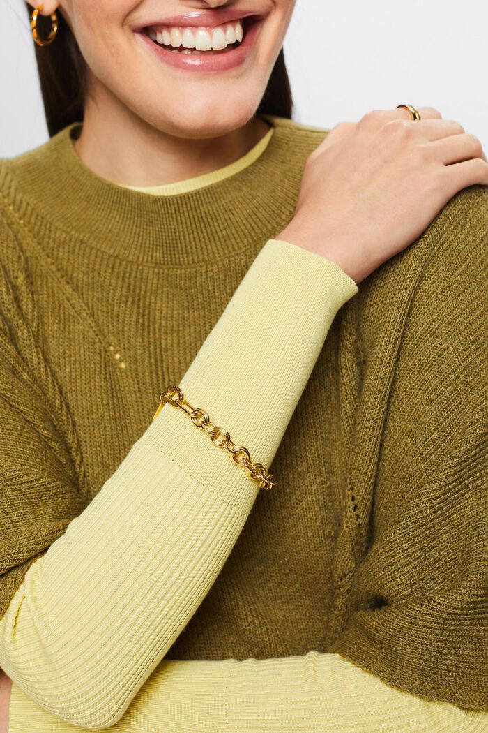 Bracciale a maglie in acciaio inossidabile, GOLD, detail image number 2