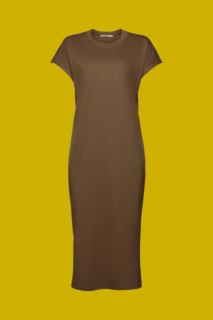 Abito midi in jersey, KHAKI GREEN, detail image number 6
