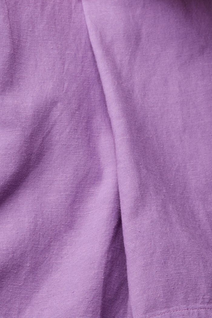 Con lino: shorts con coulisse con cordoncino, VIOLET, detail image number 4