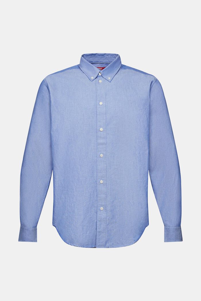Camicia in popeline di cotone con colletto button down, BRIGHT BLUE, detail image number 5