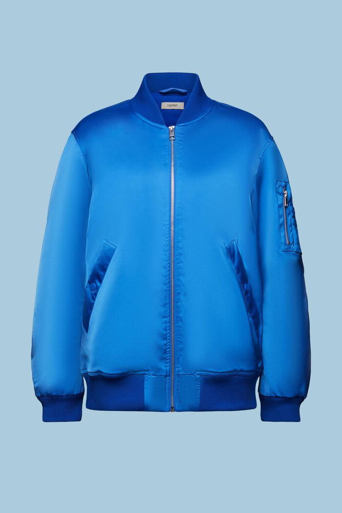 Giacca bomber in raso, BRIGHT BLUE, detail image number 6