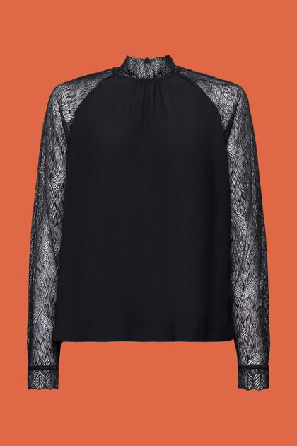 Blusa in pizzo a manica lunga