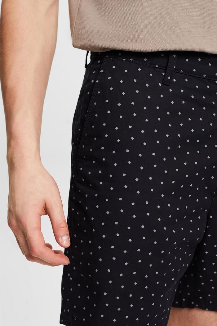 Pantaloncini chino con stampa, BLACK, detail image number 4
