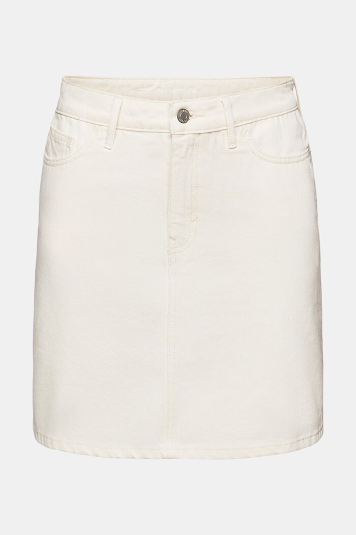 Minigonna di jeans a vita alta, OFF WHITE, detail image number 6