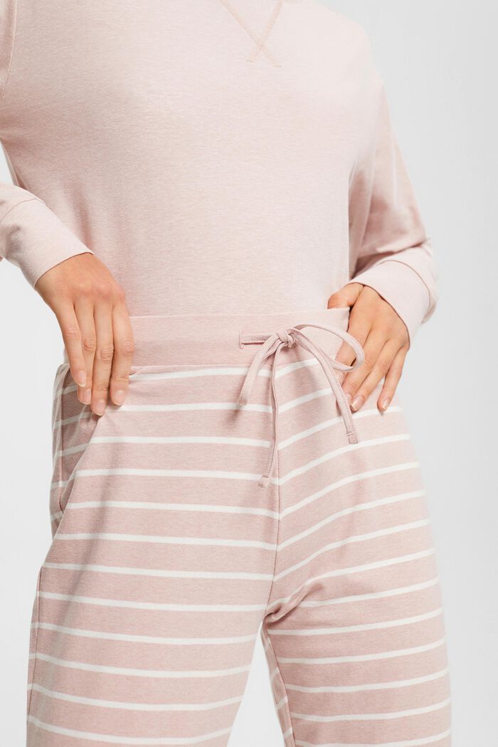 Pantaloni in jersey a righe, OLD PINK, detail image number 0