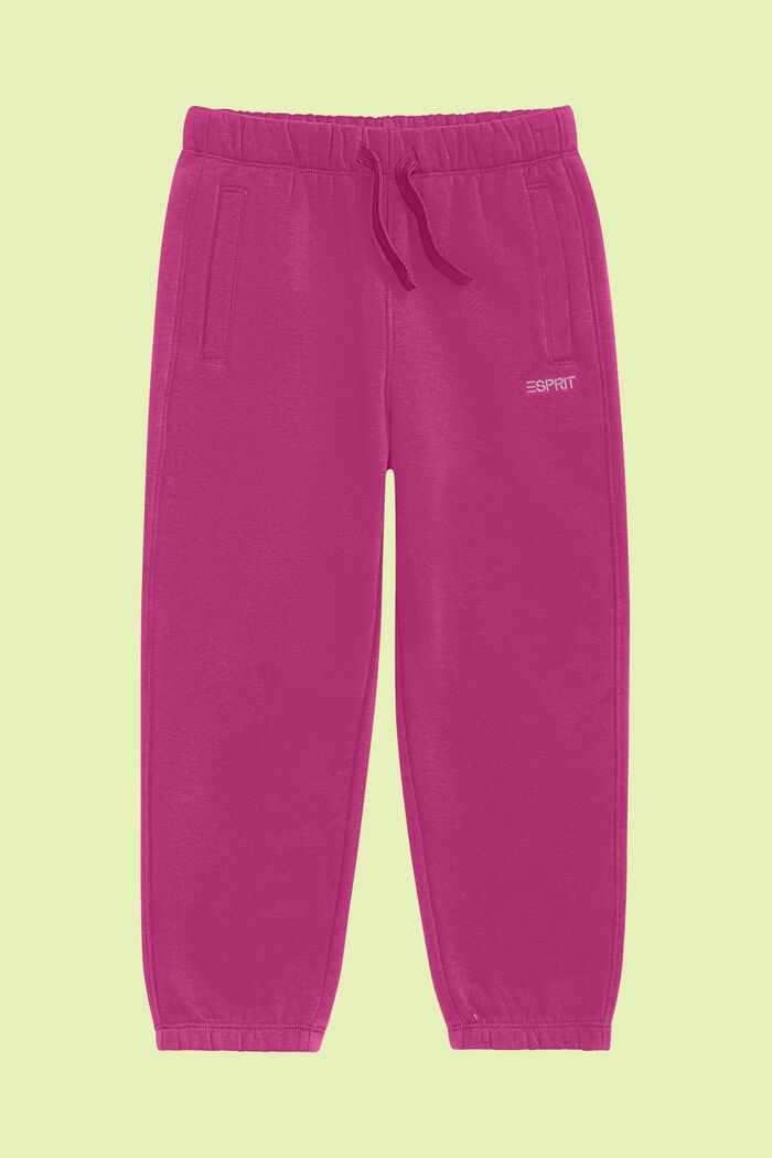 Pantaloni da ginnastica con logo in misto cotone, PINK FUCHSIA, detail image number 0