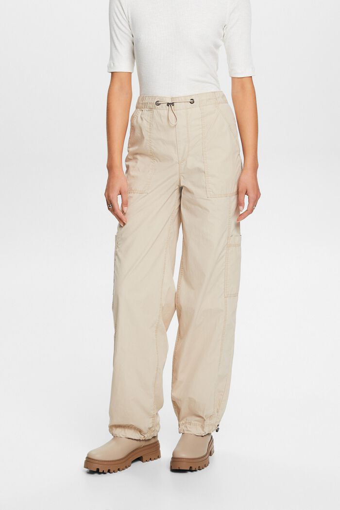 Pantaloni cargo, 100% cotone, SAND, detail image number 0