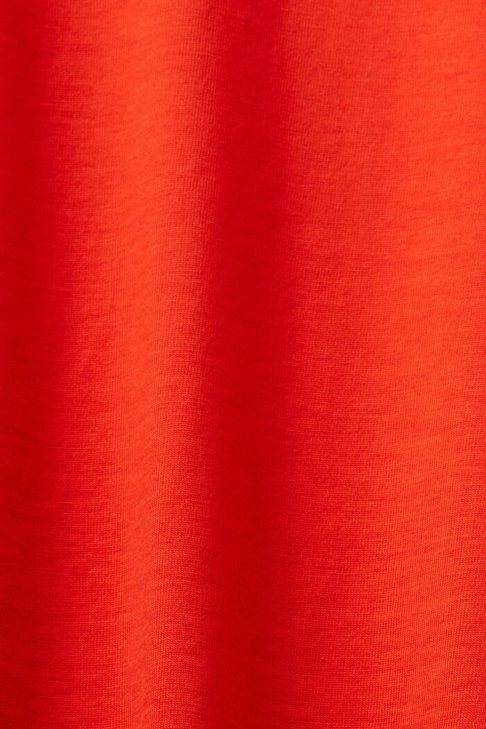 T-shirt in cotone Pima con logo ricamato, RED, detail image number 5
