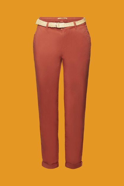 Pantaloni chino stretch leggeri con cintura