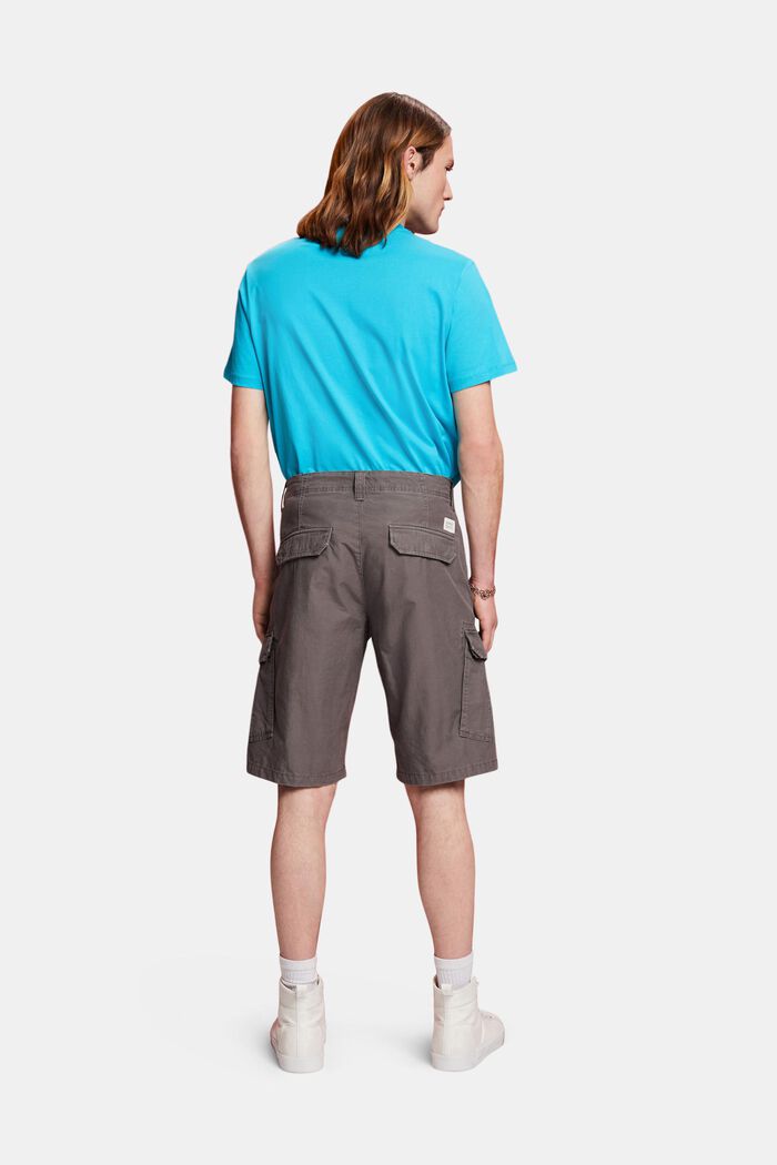 Pantaloncini cargo, 100% cotone, DARK GREY, detail image number 3