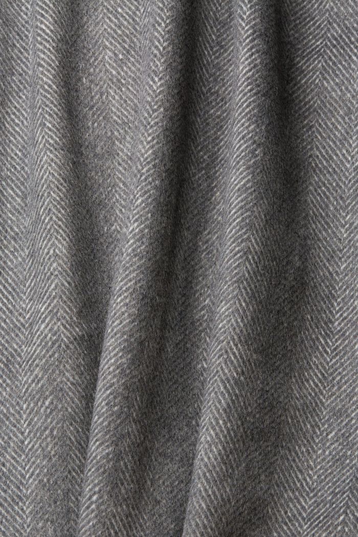 Cappotto in misto lana con cappuccio rimovibile, GUNMETAL, detail image number 1