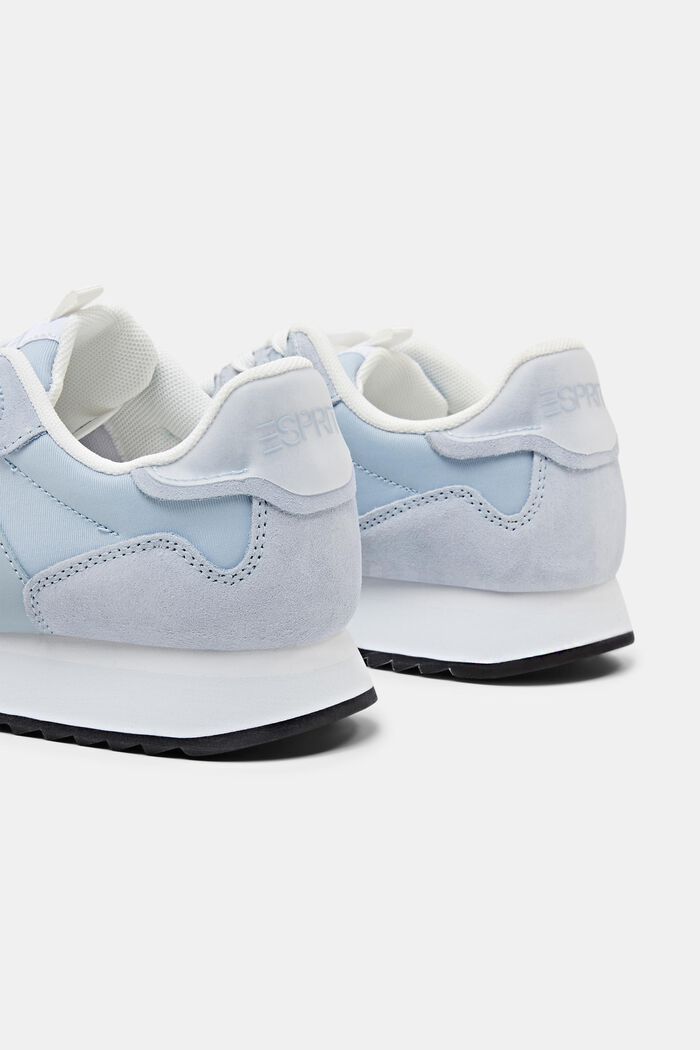 Sneakers in pelle con plateau, PASTEL BLUE, detail image number 4