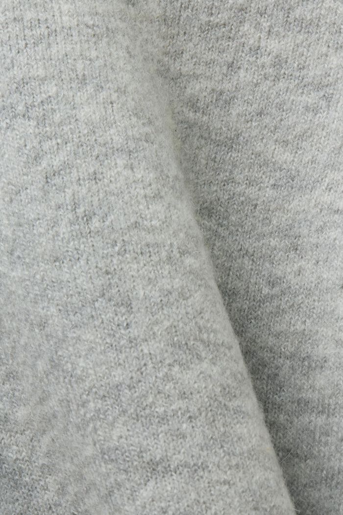 Cardigan con scollo a V in misto lana, LIGHT GREY, detail image number 5