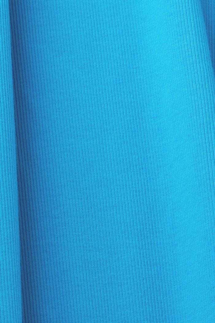 Abito midi in jersey a coste in cotone elasticizzato, BLUE, detail image number 6