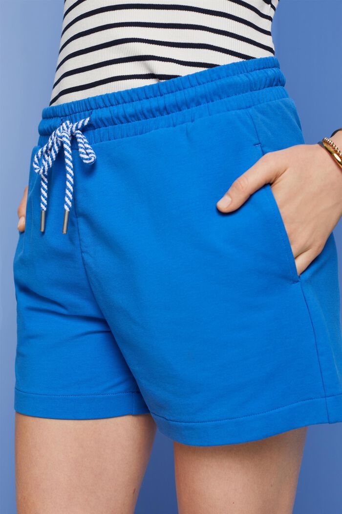 Shorts in felpa di cotone, BRIGHT BLUE, detail image number 2