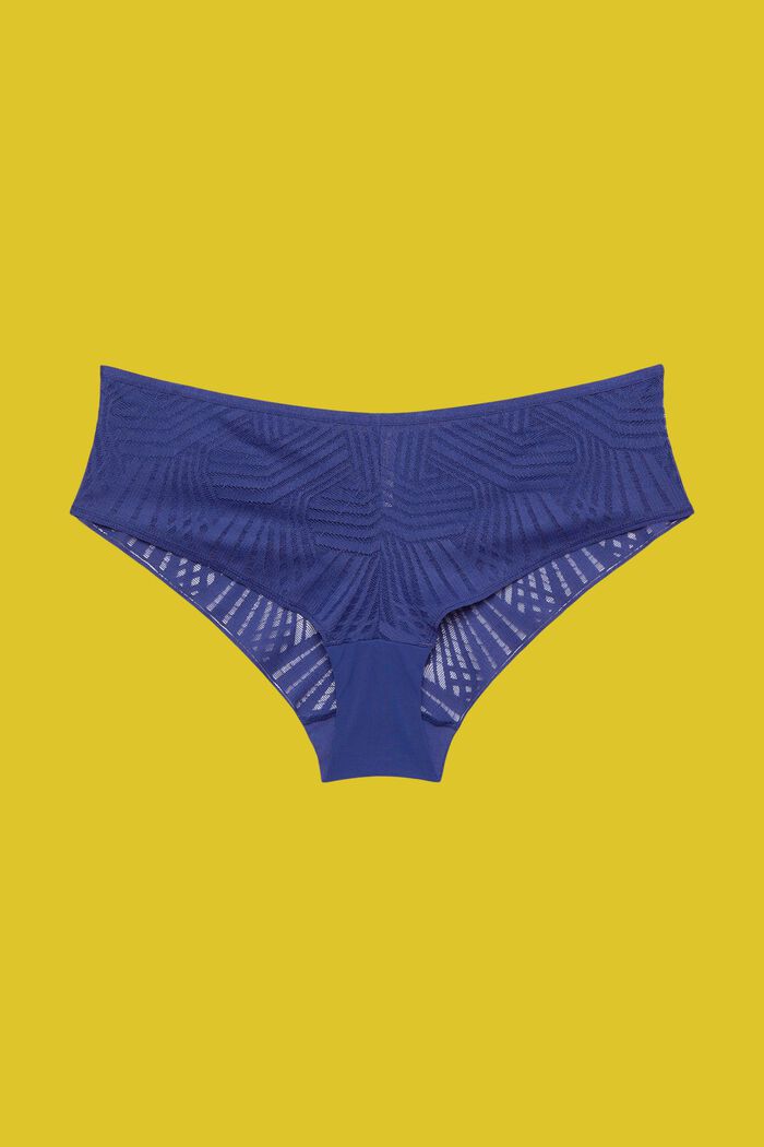 Shorts a culotte brasiliana in pizzo, DARK BLUE, detail image number 4