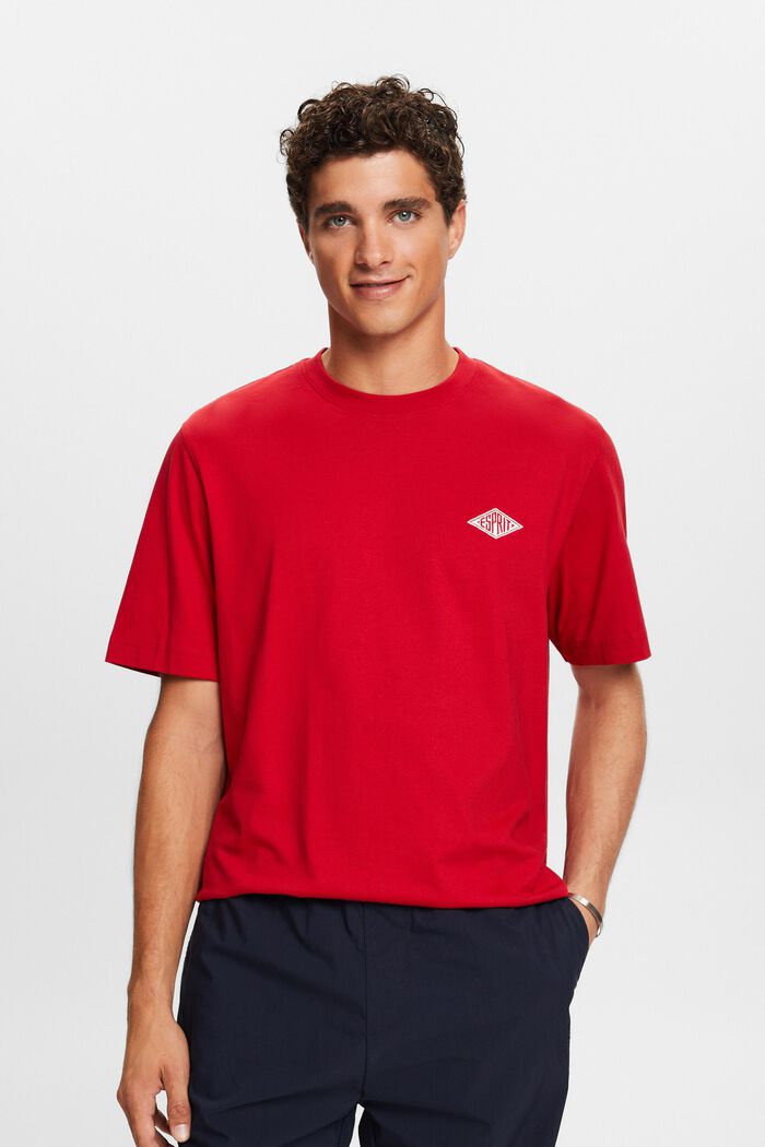 T-shirt a maniche corte con logo, DARK RED, detail image number 2