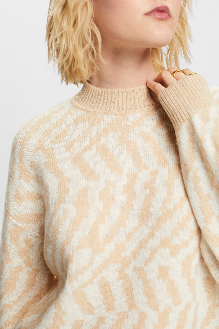 Pullover jacquard astratto, DUSTY NUDE, detail image number 2