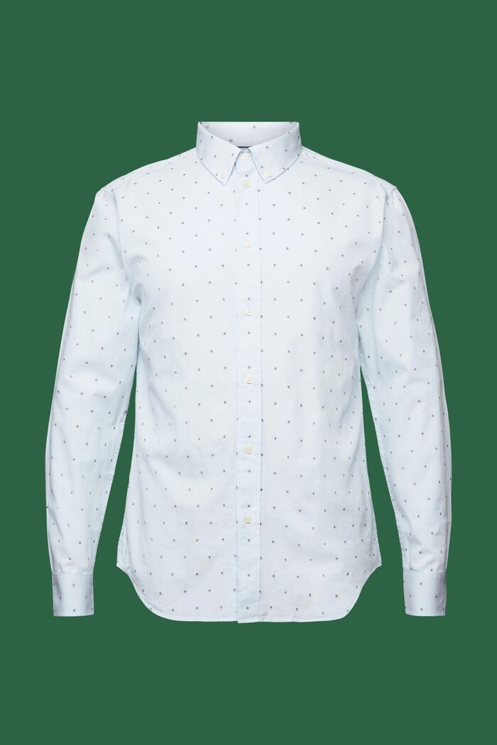 Camicia slim fit in cotone ricamato, PASTEL BLUE, detail image number 7