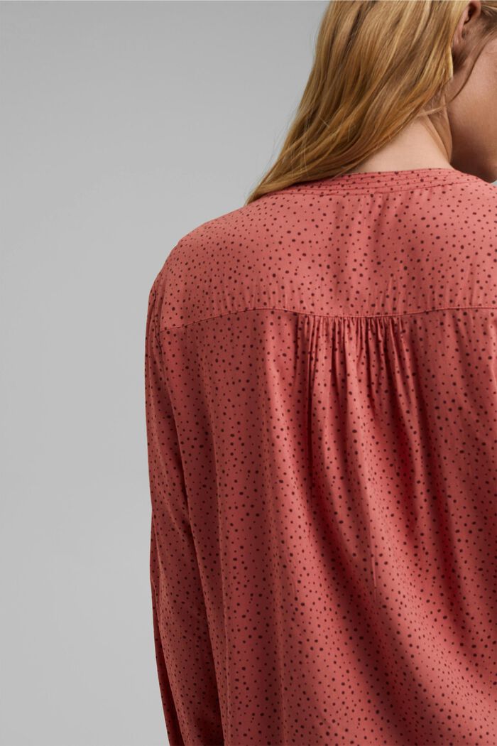 Blusa henley con stampa, LENZING™ ECOVERO™, CORAL, detail image number 5