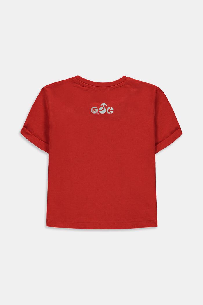 T-shirt squadrata con elementi catarifrangenti, RED, detail image number 1