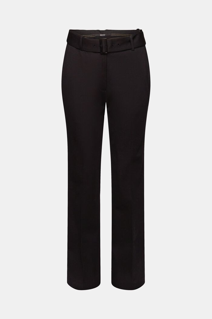 Pantaloni a vita alta con cintura, BLACK, detail image number 7