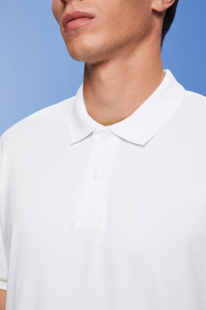 Polo in jersey, 100% cotone, WHITE, detail image number 2