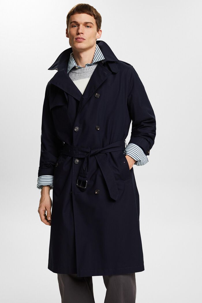 Trench con cintura, NAVY, detail image number 0