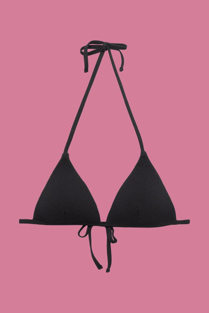 Reggiseno da bikini imbottito a triangolo, BLACK, detail image number 4