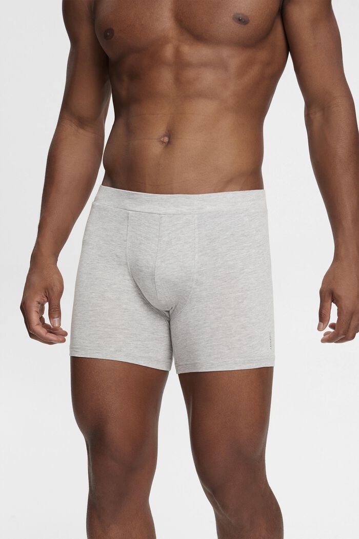 Shorts da uomo lunghi in misto cotone elasticizzato, confezione multipla, WHITE, detail image number 1