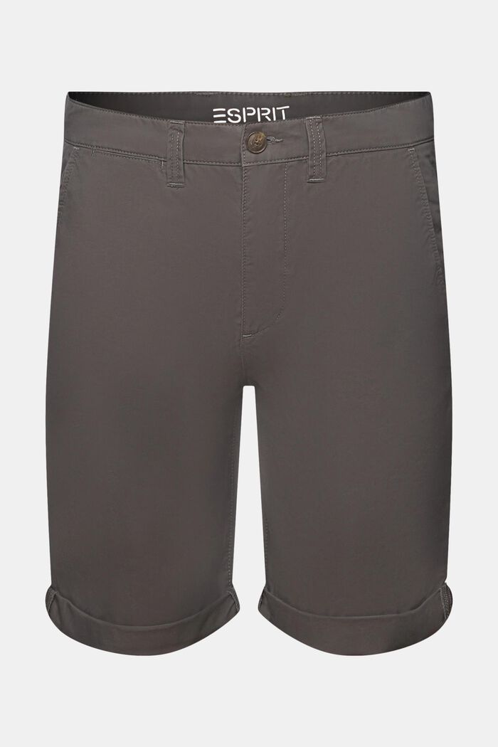 Pantaloncini stile chino in cotone sostenibile, DARK GREY, detail image number 7